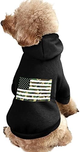 דגל אמריקאי של CAMO בגדים חליפת חיות מחמד לכלב אחד עם אביזרי חיות מחמד לגור וחתול m