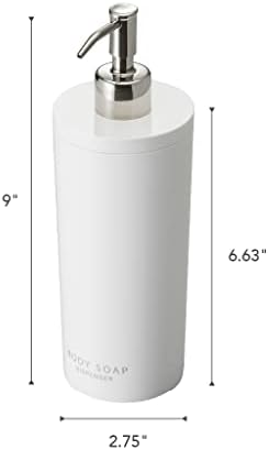 יאמאזאקי 2932 מגדל גוף סבון מתקן משאבת בקבוקים עכשווית למקלחת, עגולה, לבן