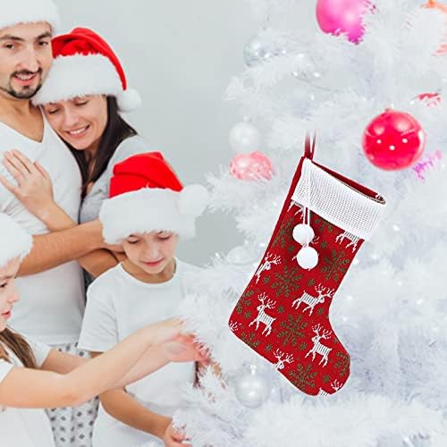 חג המולד קרוב לחג המולד גרב גרב אדום פליטים תלויים שק חג חג המולד אח תליה גרבי סנטה קטיפה מתנות למסיבת חג קישוט קישוטי גמדי חג המולד גדולים