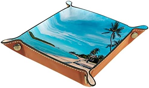 ים חוף כחול שמיים עור מגש עבור נסיעות, בית או משרד