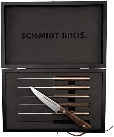 שמידט אחים-אבן סדרת 6-חתיכה סטייק סכין סט, גבוהה-פחמן גרמנית נירוסטה סכום בעץ אריזת מתנה