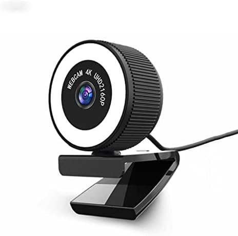 BHVXW USB WebCam 4K מצלמת אינטרנט מתכווננת מנורה מילוי מנורה במיקרופון לעבודת וידאו מחשב שיחות ועידה