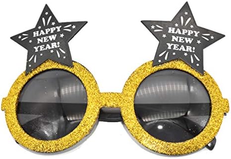 מחזיקי זכוכית AMOSFUN משקפיים 2 יחידות 2020 כוסות נצנצים שנה טובה משקפי שמש משקפי שמש מצחיקים משקפיים משקפיים.