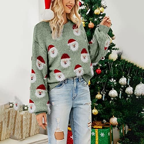 סוודר חג מולד מכוער לנשים חג המולד חמוד סנטה סרוג סרוג סוודר סווטשירטים חולצות חג שמח