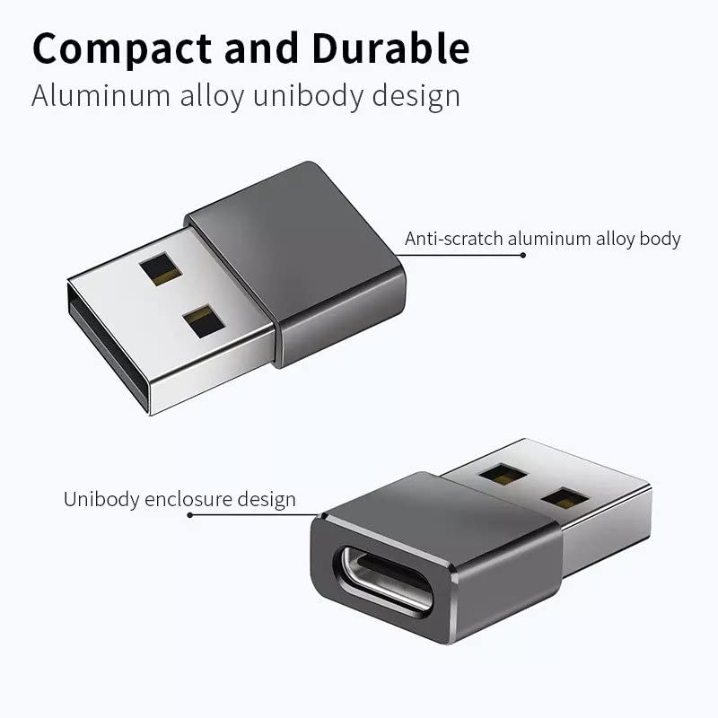 סגסוגת אלומיניום USB סוג C נקבה ל- USB 2.0 מתאם מטען נתונים זכר לסמארטפון