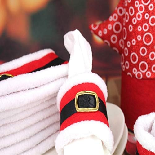Tomaibaby מפית חג המולד מחזיק טבעות סנטה חגורות סרוויטה מחזיקת מסיבת אירוע שולחן ארוחת ערב עיצוב חג המולד קישוט קישוט לחג