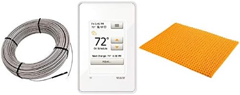ערכת חום רצפה של Schluter Ditra כוללת תרמוסטט מסך מגע Wi-Fi + קרום חום + כבל 120 וולט 11 מר ערכת חום