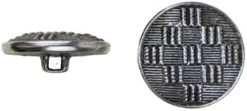 מוצרי מתכת C&C 5036 כפתור מתכת דפוס יהלום מצולע, גודל 45 ליגנה, ניקל עתיק, 36 חבילה