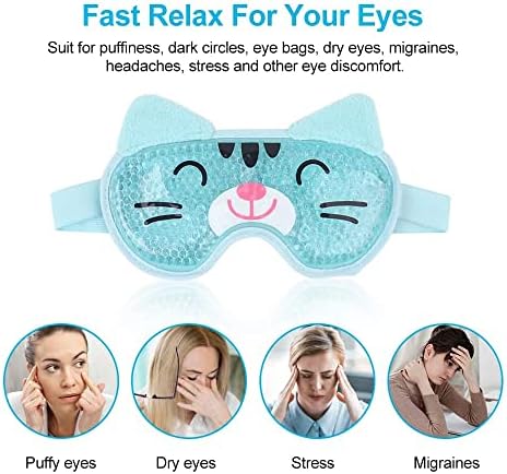 ניוגו קרח חבילה לעיניים קר לדחוס לשימוש חוזר חם קר ג ' ל מסכת עיניים עם רך קטיפה גיבוי לילדים ילדה