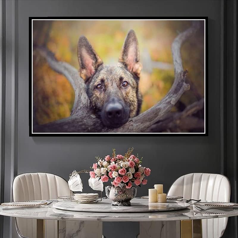 רועה גרמני חמוד כלב חמוד כלב ערכות ציור יהלומים למבוגרים, חיה נוף 5D קריסטל יהלומים אמנות עם כלים לאביזרים, תמונה מלאכת אמנות למתנה עיצובית