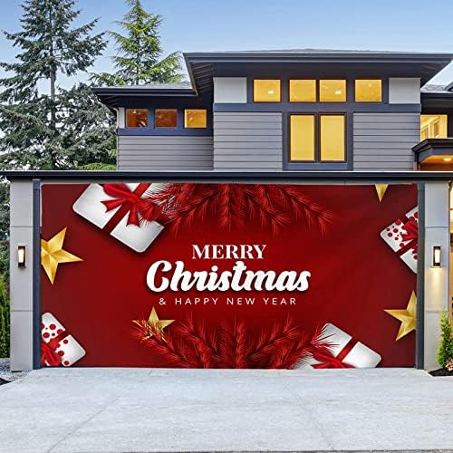 Dbylxmn חג המולד חיצוני דלת המוסך שטיח שטיח מטען חג מפלגת חג קישוט רקע רקע תואם מטלית תלויה באוהל אירועים רב -גודל