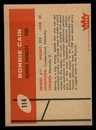 1960 Fleer 114 Ronnie Cain Denver Broncos NM Broncos