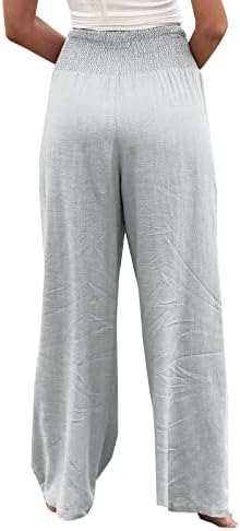 Glienst's Faxing Wide Leg Palazzo מכנסיים מותניים גבוהים מכנסי טרקלין עם כיסים s-xxl