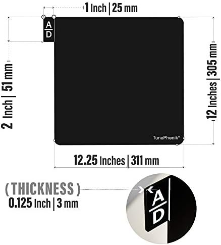 Tonephonik אופקי לייזר חותך מארגני תקליטים אקריליים עבור LPs ויניל עד 12 אינץ 'כולל שישה מחלקים - שחור
