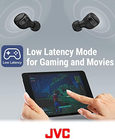 JVC קומפקטי אוזניות אלחוטיות אמיתיות עם ביטול רעש פעיל, מצב גו -אורח נמוך למשחקים וסרטים, Bluetooth 5.2, חיי סוללה ארוכים - HAA30TB