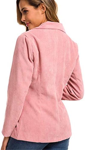 שרוולים ארוכים מזדמנים של Andongnywell צבעים ארוכים בצבע אחיד כפתור אחד רופפים נשים חליפות באורך אמצע מעילים מעילים.