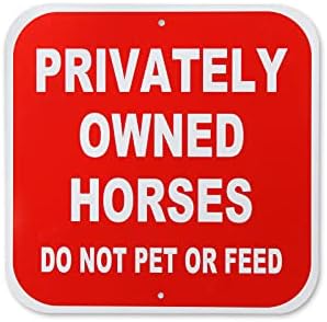 סוסים בבעלות פרטית אינם מחטים או הזנה שלט 10X10 אינץ