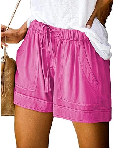 מכנסיים קצרים של ג'ובבו לנשים מכנסיים מזדמנים קיץ קלים משקל קלסטי אימון אימון קצר של מכנסיים צבעוניים צבעוניים עם כיס עם כיס