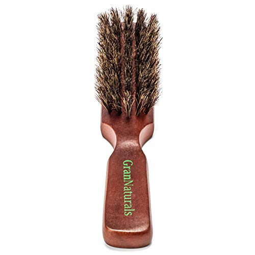 Grannaturalls מברשת שיער רכה לגברים - מברשת שיער של זיפת עץ טבעית עץ לעיצוב זקן, דהייה, מברשת זיפים רכה לשיער אחורי, שיער דליל ושיער עדין