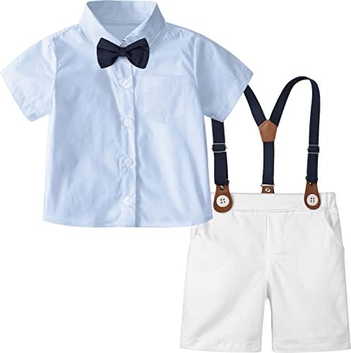 עיצוב A&J עיצוב תינוקות ג'נטלמן חליפה, חולצת תלבושת 2 יחידים ומכנסיים