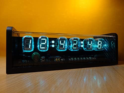 Chronix Nixie Style שעון עם 6 צינורות VFD IV22, שלט רחוק, מארז סיבי פחמן, LED RGB, אזעקה