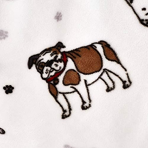 חברת פשתן שמח רב כלבים לבנים רכים וחמים נעימים שרפים צמר פלנל ספה לזרוק שמיכה גדולה
