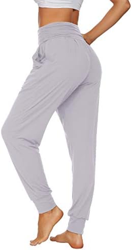 מכנסי יוגה נעימים לנשים מכנסיים רופפים מכנסי טרנימה אימונים מכנסי טרקלין נוחים עם כיסים