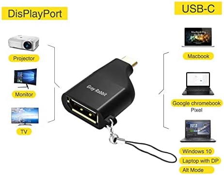 USB C ל- DisplayPort 4K@60Hz, USB C סוג C ל- DP מתאם DP תואם ל- MacBook Pro/Air 2020, iPad Pro M1 2021, IMAC, Surface Book 2, XPS 15,