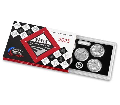 2023 S 2023 S Silver Quarter Set סט 5 מטבע DCAM US MINT 23WS עם הוכחת מנטה של ​​קופסה ורבע רבע