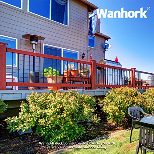 Wanhork 304 מחברי מעקה של סיפון נירוסטה, עבור סוגר מעקה מעקה של 2x4 מדרגות מעקה