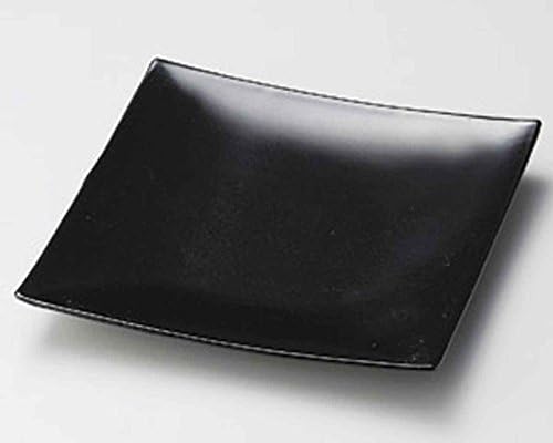 זיגוג שחור 9.1 אינץ 'סט של 5 צלחות בינוניות קרמיקה שחורה מיוצרת ביפן