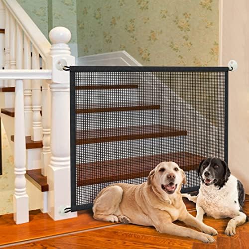 כלב שער עבור מדרגות לחיות מחמד שערים לבית: כלבים מסך רשת שער עבור פתחים מדרגות מקורה בטיחות 30 אינץ גבוה, 34 אינץ רחב