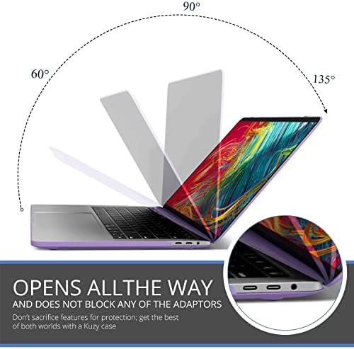 קוזי תואם ל- MacBook Pro 16 אינץ 'מארז 2019 2020 שחרור A2141 עם מכסה מקלדת עור מעטפת קשה עבור MacBook Pro Case 16 אינץ' עם מגע מגע, סגול