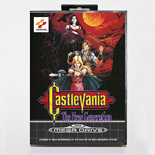 Romgame Castlevania הדור החדש 16 סיביות Sega MD כרטיס משחק עם תיבת קמעונאות עבור Sega Mega Drive לספר בראשית