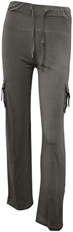 מכנסי מטען רחבים של ASNTRGD לנשים בתוספת מכנסי יוגה גבוהים בגודל עם כיסים Y2K טיולים מכנסי ג'ינס רחבים מכנסי סעוד