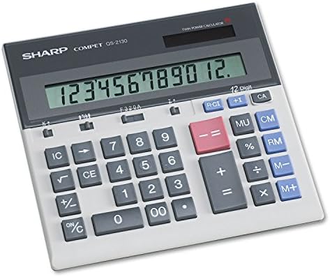 Sharp, QS2130, מחשבון שולחן עבודה קומפקטי, LCD בן 12 ספרות, 2/חבילה, נמכר כחפיסה 1