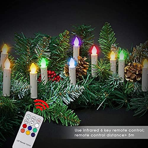 20 חבילות LED נרות ללא פלמוס, אורות נרות המונעים על סוללות עם טיימר מרחוק, 3 שיטות התקנה, לעציץ עצי חג המולד חיצוניים מקורה