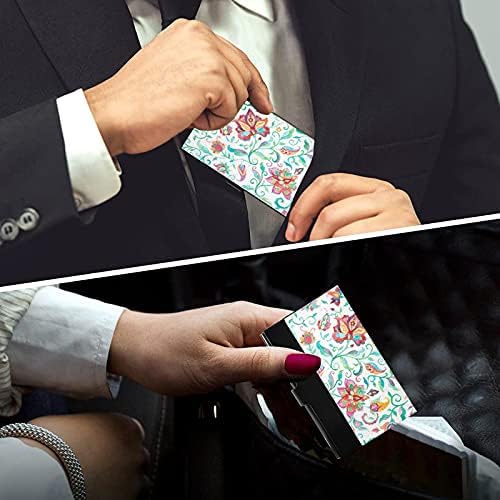 פייזלי פרחוני פרחי עסקים כרטיס מחזיק עבור נשים גברים עסקים כרטיס בעל מקרה עם עור אישי כרטיס ביקור כרטיס אשראי כרטיס ארגונית