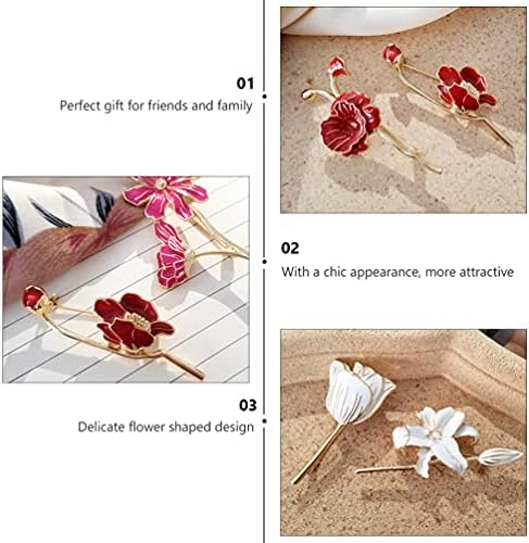 עיצוב קריסטל קריסטל עיצוב גביש עיצוב פרחים תור אמייל סיכה 5 יחידות סגסוגת פרח סגסוגת פרח סגסוגת עדינות של בגדי חזה קישוט