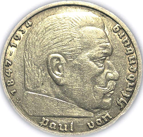 1 היסטורי אותנטי 5 רייכסמרק סילבר מטבע עידן הנאצי מגיע עם תעודת אותנטיות שהופצה על ידי מוכר
