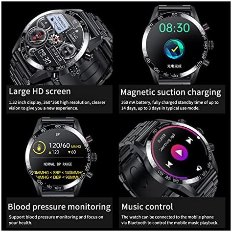 VPSN Bluetooth מתקשר לשעון חכם נטען שעון לגברים חכם שעון HD מסך אופנה שעון עסק חכם