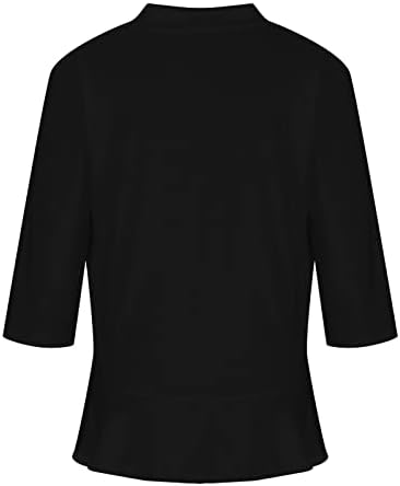 חולצות קרדיגן לנשים חולצות אופנה קיץ 3/4 שרוול צבע אחיד דק חוף חולצות קטעניות חולצות מדי יום למעלה