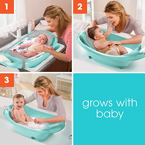 אמבטיה לתינוקות לתינוקות, תינוקות ופעוטות - אמבטיה בת 3 שלבים לתינוקות, תינוקות ופעוטות-כוללת קלע יילוד מבד , תמיכה מרופדת, מגש סיוע להורים
