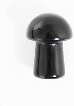 10 יח 'עיצוב פטריות אבן שחורה של אובסידיאן, פיסול פטריות קריסטל מיני בעבודת יד, פטריית אבן חן אובסידיאן טבעית ל DIY, איזון מדיטציה, קישוט