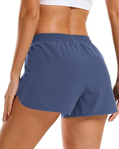 STELLE's 3 /4/7 מכנסיים קצרים המותניים המותניים קצרים אתלטים קצרים מהיר אימון יבש מכנסיים קצרים עם תוחם רשת כיסים עמוקים