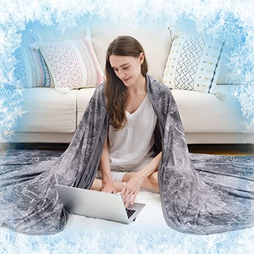 צינור שמיכה לקירור בית עם אפקט קר דו צדדי - שמיכות קיץ נושמות קלות למיטה, העברת חום כדי לשמור על קירור בגוף עבור ישנים חמים והזעות לילה,