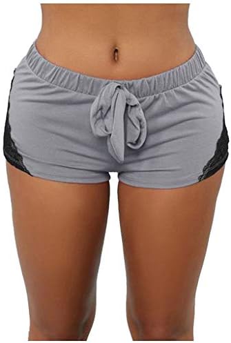 תרגיל מכנסיים קצרים לנשים של טלאי תחרה קצר מכנסיים חגורת ספורט יוגה חותלות