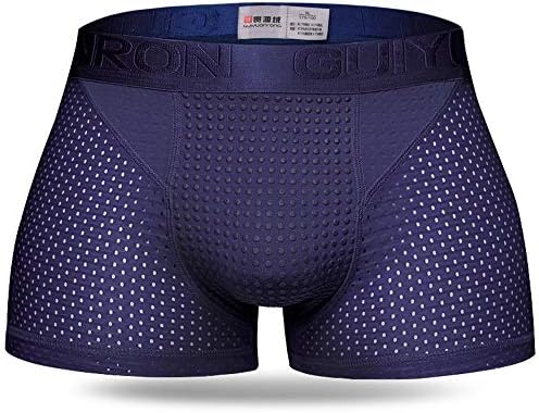 גברים סקסי ניילון רשת טיפול מגנטי בריאות לנשימה פנימי מכנסיים תחתוני תחתוני חיל הים כחול