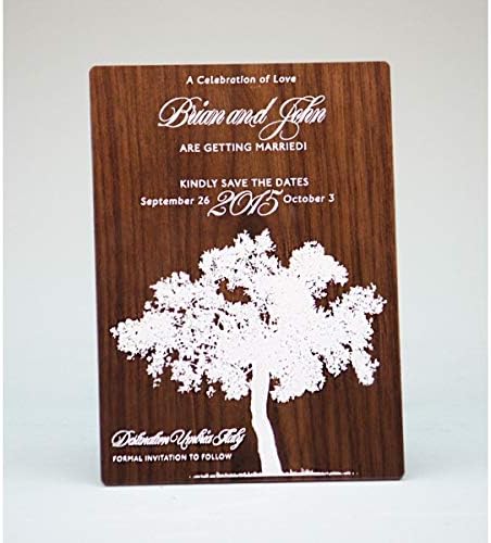 4.5 x 6 - כרטיסי עץ - הזמנות - A6 - צבע מודפס - תוצרת ארהב - 5000 חבילה - אלון
