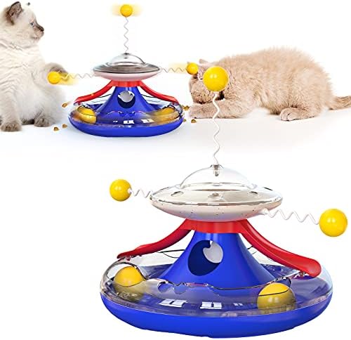 קולוטול קולו תכליתי חתול כדור צעצועים לחתולים מקורה, אינטראקטיבי רולר מסלול צעצוע עם נע כדור עבור מרובה חתלתולים ציד, לרדוף ופעילות גופנית,